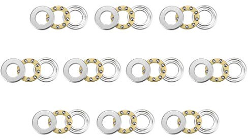 sourcing map 10 Stück F6-14M Axialkugellager 6 mm x 14 mm x 5 mm Chromstahl Einzelnrichtung