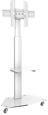 conecto Premium TV-Ständer Standfuß für Fernseher Flachbildschirm LED Plasma höhenverstellbar 37-70 Zoll (94-178 cm, bis 40 kg) VESA Standard, weiß