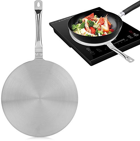 Stainless Steel Induction Adapter Plate, Heat Diffuser for Even Cooking, Compatible with Gas Electric Glass Cooktops, 20cm for Home Chefs and Multi-Cooktop Users