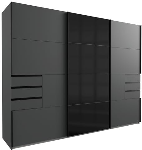 DEINE TANTE EMMA E60641 Saigon Anthrazit/Schwarz Kleiderschrank Schwebetüren Schiebetüren 270 cm