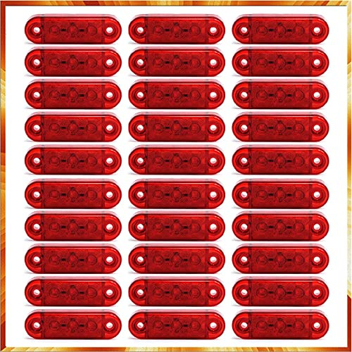 Easy Link 30X LED Rot Begrenzungsleuchte Positionsleuchte Seitenmarkierungs Licht Universal für LKW Anhänger VAN Auto (Rot, 30)