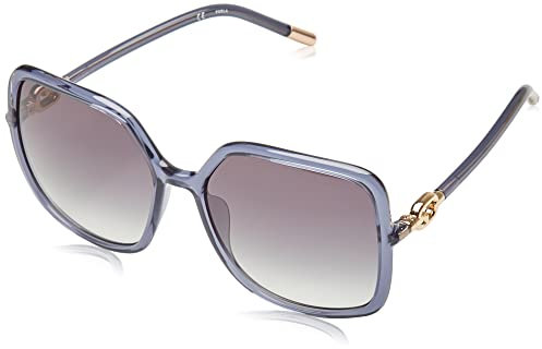 Furla Damen SFU536 Sunglasses, Hellblau, Transparent, 58