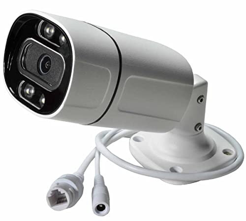 Caméra IP PoE étanche 5 MP grand angle 5 MP PoE IP Caméra de sécurité infrarouge vision nocturne infrarouge Noir/blanc 8 mm