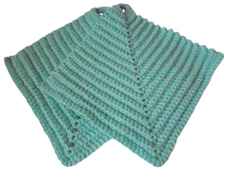 SUPERSALE-EINZIGARTIG (s. Beschreibung) -2er Set handgehäkelter Topflappen in mint farbener BW-100%-ca 23x23 cm-optimale Größe-robust und stabil