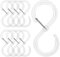 Draftor S Shaped Hooks - Heavy Duty Plastic S Hooks with Safety Buckle Design for Hanging Plants, Lights, Kitchenware, Pans, Pots, Utensils, Clothes, Towels