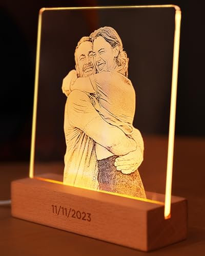 Panorama Lámpara Personalizada con Foto 15x15 cm - Comunion Regalo Boda - Mesita de Noche - Regalos Originales - Cuadro Personalizado Luminoso