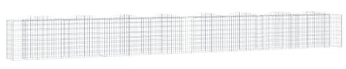 vidaXL Lit surélevé à gabions arqué 800x50x100 cm Fer galvanisé, Panier en Gabion, Mur en Gabion, lit de Fleurs en Gabion, Cage en Gabion