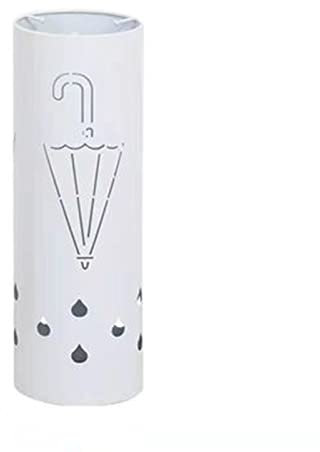 Metal Round Umbrella Bucket, Hollow Out Design Indoor Corner Umbrella Stand for Door Entryway, Rustic Rustproof Canes & Walking Sticks Holder - 7x19.6inch (Color : White)