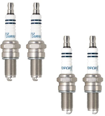 TORCH 4pcs D8RIU Screw Terminal Iridium Spark Plugs Replace for N GK 6681/DR8EIX 3597/DR8EGP Spark Plug, for Denso IX24 Spark Plug, for Cham pion OE112/T10, R6G Spark Plug, for TO YOTA 90098-74037