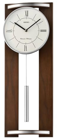 Seiko Reloj de pared con péndulo de madera QXH078Z