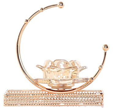 HEXEH Kerzenhalterhalter Neuer chinesischer Kerzenhalter kreativer Kristallglas Metall Kerzenhalter Ornament Home Restaurant Desktop Kerzenlicht Abendessen Kandelaber (Size : A)