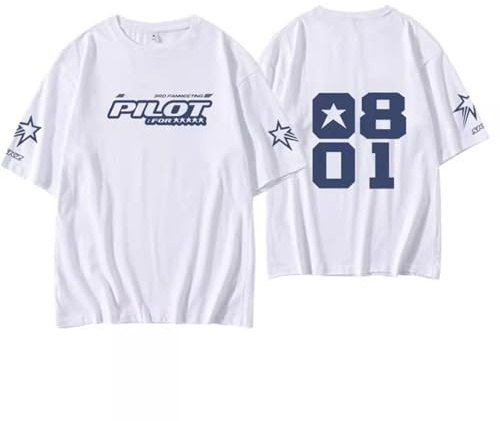 DHSPKN Stray Kids 5 Star Album Merch T-Shirt Felix Jisung Hyunjin Minho Bangchan Changbin Konzerte Tee Unisex Tops, White-01, M