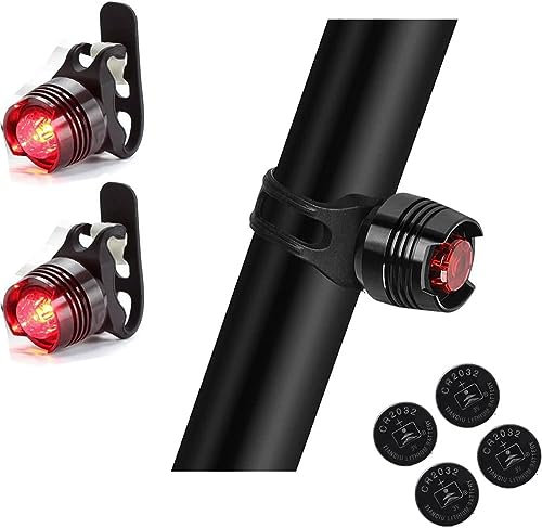 Bicycle tail light,2PCS Rear Bike Tail Light Mini Strap-On LED Micro Bicycle Lights,180 DEGREE VISIBILITY - Safety on all sides