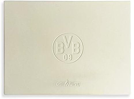 Grillfürst Pizzastein rechteckig aus Cordierit BVB Borussia Dortmund Edition - Pizza Steinplatte für Grill und Backofen, schnell aufheizender Backstein für knusprige Pizzen, 40 x 30 cm