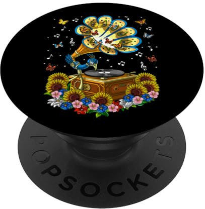 Grammofono floreale Fiori Girasoli botanici PopSockets PopGrip Intercambiabile