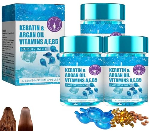 IFFANY Cápsulas de suero capilar con Aceite de argán y queratina para Cabello Encrespado, seco y dañado