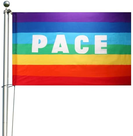 Bandiera Pace Arcobaleno 90x150cm, Rainbow Flag per Interno ed Esterno