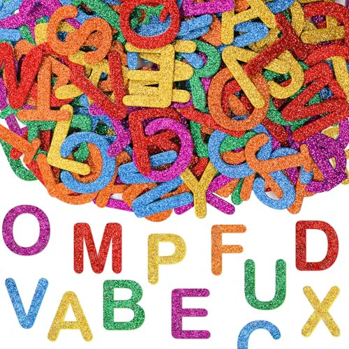 Glitzernde Schaumstoff-Buchstaben-Aufkleber, Alphabet-Formen, selbstklebende Aufkleber für Kinder, Kindergarten, Schulbedarf, Scrapbooking, Party-Dekoration, 156 Stück