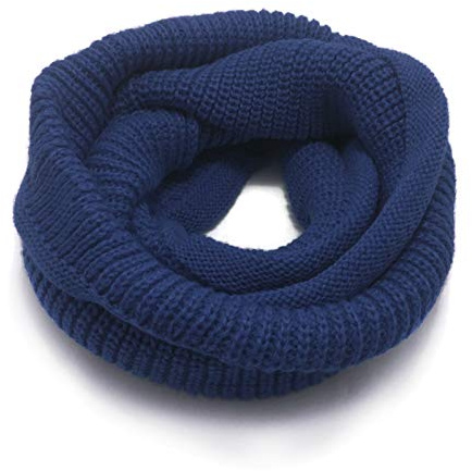 JELLYTREE Kids Winter Scarf Fashion Thick Knitted Warm Toddler Infinity Scarf Soft Neck Warmer for Boys Girls, Navy