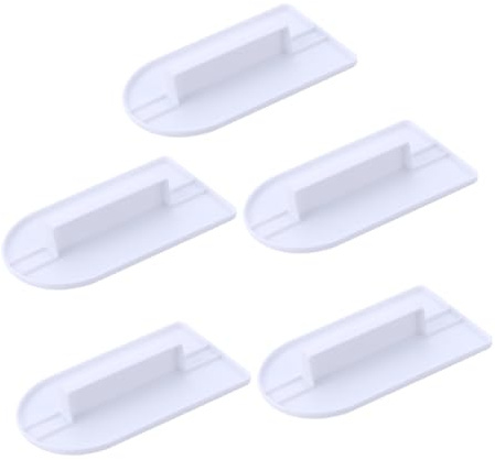 TOPBATHY Lot de 5 Grattoirs à Gâteau Lisseur en Plastique Blanc, Lisseur à Fondant, Compatible Lave-vaisselle, Cuisine et Maison