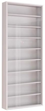LXBAMKEA Vitrinen, 5/6/7/8/9/10/12 Ebenen Wandmontierte Vitrine Mit Tür, Home Office Schlafzimmer Ornamente Schaukasten, Figuren Sammlerstücke Aufbewahrung Regale((L x W x H) 40x12.5x106CM)