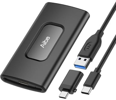 Aiibe Hard disk esterno a stato solido da 500 GB, USB C portatile, SSD USB 3.2 Gen 2, fino a 1050 MB/s, SSD esterno da 500 GB, per iPhone 15/Pro, laptop, Mac e PS4 (nero)