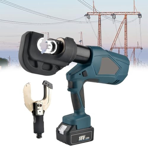 GESAIDES Rechargeable Hydraulic Crimping Tool, Electric Hydraulic Cable Lug Crimper, Battery Powered Cable Crimping Tool, 120KN, with 13 Dies, Crimp and Shear 2-in-1