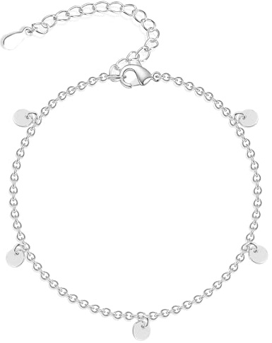 ASH'S CHOICE Silber 925 Armbänder 14K Vergoldet Charm Armkette für Damen | Verstellbar Armbänder für Damen Frauen Anhänger Charm Fußkettchen Freundschafts Armkette Muttertag Valentinstag Weihnachten
