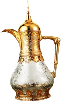 HGZLQKD Insulated Coffee Carafe Arabian Thermal Coffee Pot, Household Water Jug Portable Coffee Kettle 1.6L Teapot Juice Kettle, Gold