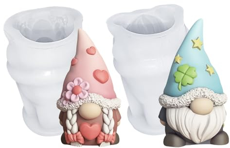 Silikonformen Gießformen Ostern, 2025 Neu Silikonform Ostern, DIY Osterwichtel Giessform Silikon, Wichtel Frühling, für DIY Frühlingsdeko, Ostern Geschenk, Wichtel Figuren (BC)
