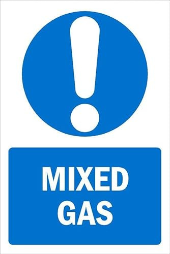 Mixed gas, informational sign - Self adhesive sticker (300mm x 200mm)