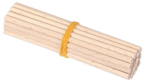 PATIKIL 30 Pcs 1/8 X 4 Pouces Tige En Bois Rond Couleur Naturelle