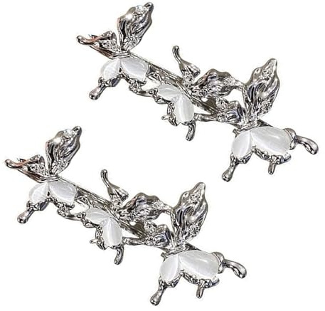 Elegante Haarspange mit Katzenaugenstein, Schmetterling, seitlicher Pony, Haarschmuck für Damen und Mädchen, für den Alltag, 1 Paar