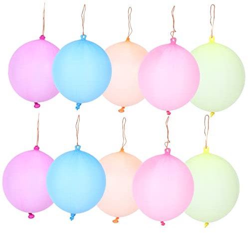 IMIKEYA 30pcs Punch Balloons Rubber Band Handles Latex Balloons Toy for Boys and Girls Party Favors for Party Random Color