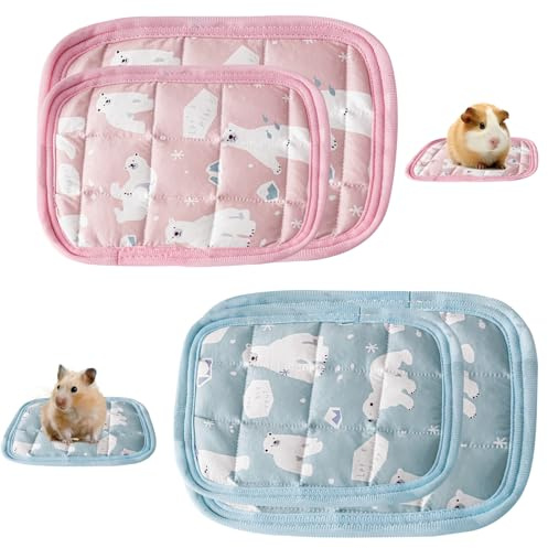 FOSDICK 4PCS Tapis Rafraichissant Lapin, Tapis de Refroidissement pour Hamster, Tapis Fraicheur Lapin, Coussin Rafraichissant pour Lapins, Cage de Cochon d'Inde, Chinchilla, Hamster et Petits Animaux
