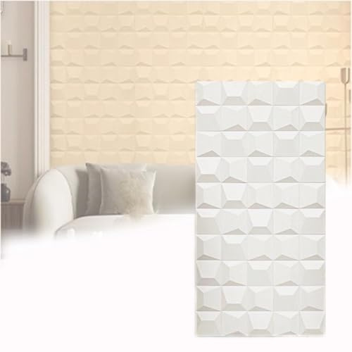 Panel De Pared 3D De PU para Decoración De Paredes Interiores. Ladrillos Estructurales Ligeros De PU. Textura Piramidal 3D. Ignífugo. para Decoración De Paredes(Blanco,5PCS)
