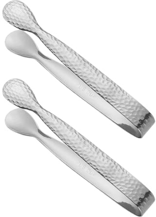 GkgWuxf Pinze per ghiaccio, in acciaio inox, per afferrare il ghiaccio, pinze per cocktail in metallo, per fette di limone, gelatina, casa, barista, bevitore di tè, panettiere, ristoranti, hotel, club