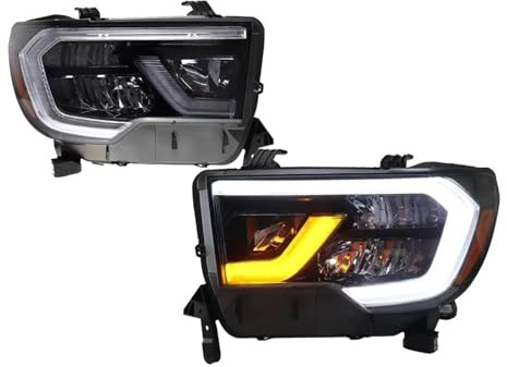 NCTPICLC Delanteros Car Faros 1 Par Faros Delanteros Coche Para Toyota Para Tundra 2007-2010 2011 2012 2013 LED Proyector Luz Diurna Accesorios Automóvil