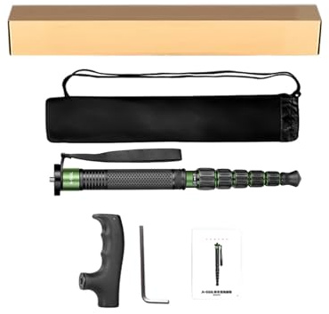 Generic Monopode pour Appareil Photo Polyvalent en Alliage D'aluminium, capacité de Charge de 10 Kg, Hauteur Réglable en 6 Sections avec Double Filetage pour Appareils Photo sans Miroir et (Green)