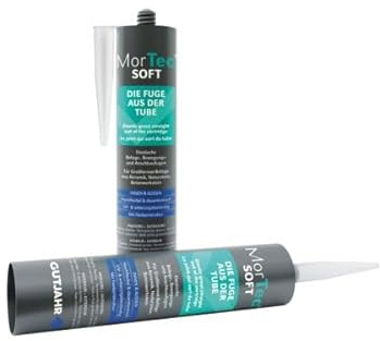 MorTec Soft Fuge – 310 ml patron – STEINGRAU – elastisk silikonfogfyllning