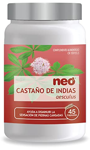 NEO | Castaño de Indias | 45 Cápsulas | Para Reducir el Dolor, Hinchazón, Hormigueo o Pesadez en las Piernas | A Base de Extracto Seco de Semillas de Castaño de Indias