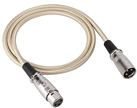 Audio-Patchkabel mit 3-poligem XLR-Stecker auf XLR-Buchse, schwarz, Mikrofon, Mikrofonkabel, Audiokabel, Draht (1 m), TV-Video, Heim-Audio