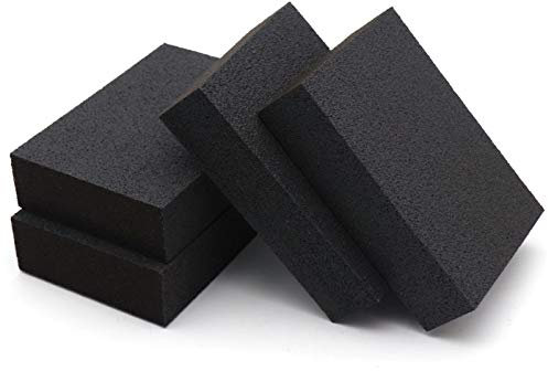 TOOLSTAR Sanding Block, 4PCS 60 Grits Wet and Dry Abrasive Blocks Flexible Foam Sandpaper Sanding Blocks/Pads for Pot Teapot Kettle Descaling Clean Large Area