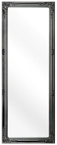 Väggspegel Elegant Gammaldags Hög Spegel 50 x 130 cm Utsmyckad Ram Svart Fougeres