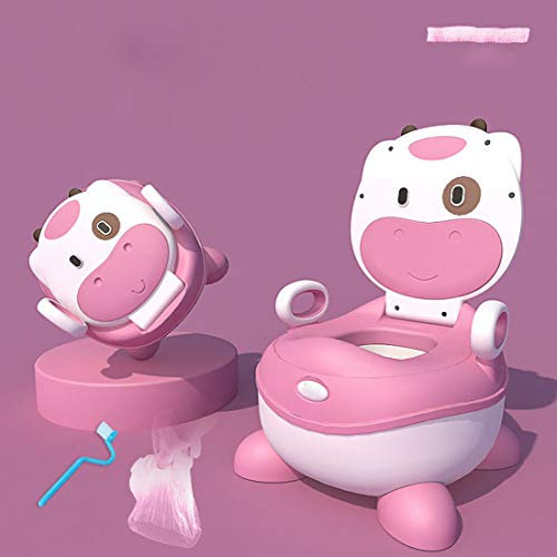 KUANDARYJ Kindertopf Töpfchen Kindertoilette Kindertopf Lerntöpfchen Ducky Töpfchen Und Fußbank Toilettentrainer, Mitwachsender Toilettensitz Für Kleinkinder, Pink