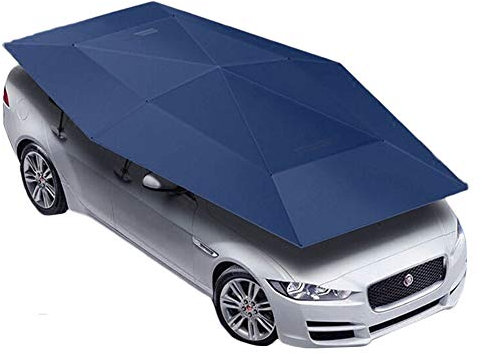 AKT Automatic Car Cover Portable Electric Rechargeable Car Umbrella Thermal Insulation Sunshade Car Tent Car Shed Carport,Blue,4.2m