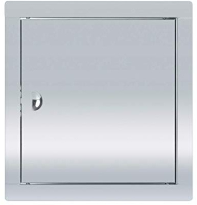 ADGO Revisionstür 30x30 cm, Wartungsklappe, Revisionsklappe Edelstahl mit Riegel, Revisionsklappen trockenbau, Serviceklappe Metall Silber, zum Abdecken des Gehäuses, Löcher in der Wand, 1 Stück