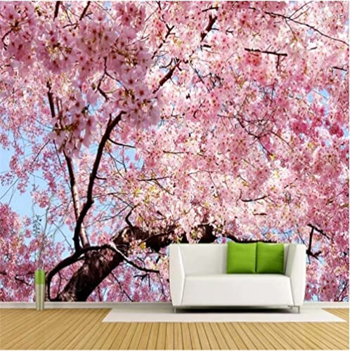 Stickers Muraux Cerisier Rose Du Japon 400X280 Cm Personnalisé Toute Taille Papier Peint Mural Photo Papiers Peints Salon Tv Canapé Toile De Fond Mur Décor À La Maison Peintures Murales