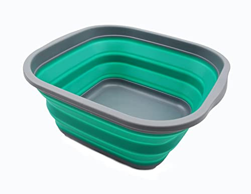 SAMMART zusammenklappbare Wanne (Dunkelgrau/Bläulich-Grün, 5.5L Wanne)