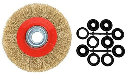 SPAZZOLA A RUOTA PULITRICE IN FILO DI ACCIAIO PER SMERIGLIATICI E MOLE DA BANCO Ø 150 mm